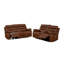 Ensemble 2 pièces: canapé inclinable électrique et causeuse console, brun-881464655