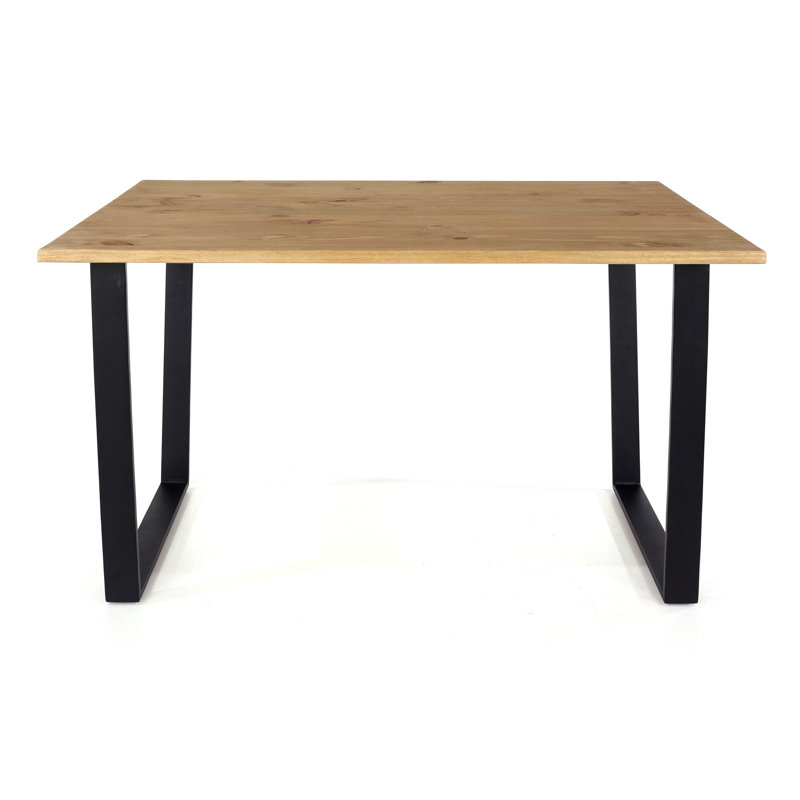 Caitlynne Industrial Design Wooden Dining Table with metal legs, H76 x L118 x W75cm