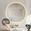 Miroir de salle de bain rond à lumière DEL-101179732