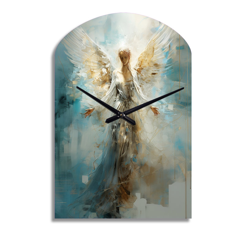 Angels Announcement Celestical Christianism I - Christianity, horloge murale asymétrique en métal, Grand
