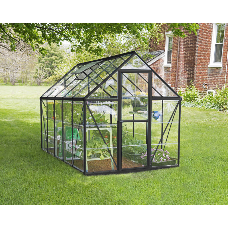 Harmony Greenhouse 6 x 4, Grey, 208cm H x 185cm W x 306cm D