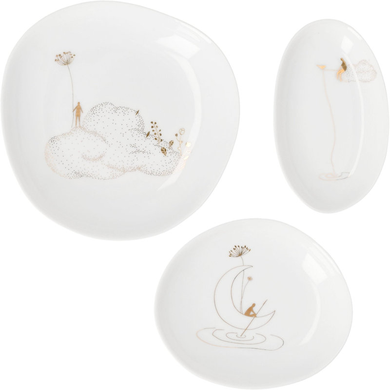 Mini bols décoratifs en porcelaine Wonderland - Lot de 3 - Jardin du Paradis
