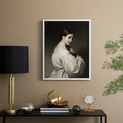 «Vintage Portrait Print Cxxvi», reproduction encadrée - bois massif