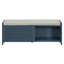 Banc à chaussures avec rangement et coussin, banc de rangement à volets vieillis avec charme rétro pour le salon, vestibule (bleu marine)-130151025