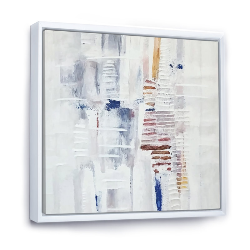 «Peaceful Af après-midi», impression abstraite sur toile, H 24 po x l 24 po x P 1 po, Cadre flottant blanc