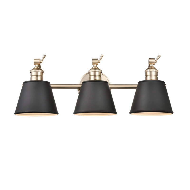 Éclairage pour salle de bain 3 lumières Alanni, Or moderne