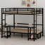 Lit superposé en métal / lit mezzanine avec bureau et tablettes, utilisations multiples se pliant dans un canapé avec DEL et USB