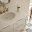 Meuble-lavabo rectangulaire simple 36 po avec comptoir en quartz blanc pur Mulloy, blanc chaud 36 po Mulloy-606201910-606201909