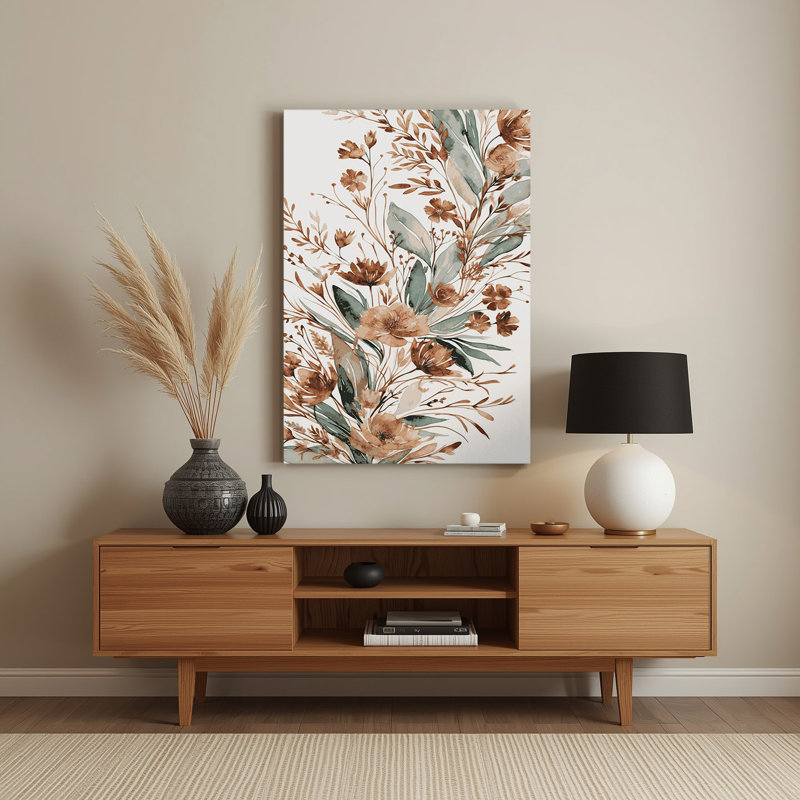 Watercolor Floral 83 Grey Metal Wall Art, 14" H x 11" W