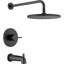 Ensemble de robinet de baignoire et de douche à pluie ronde Modern 14 Series, ensemble de pomme de douche et de poignée noir mat, ensemble de garniture de valve, 10 pouces, noir mat (valve non incluse)-94088347