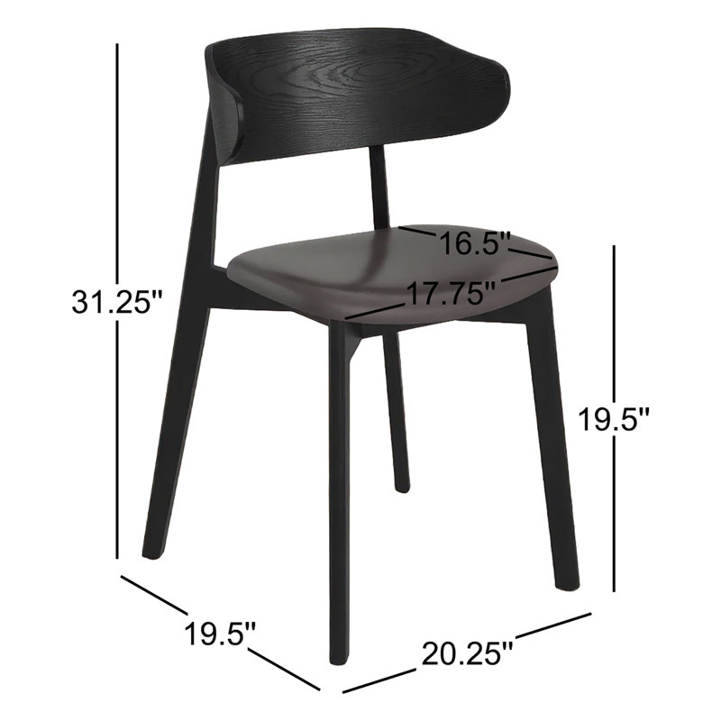 Franco Upholstered Dining Chair, Black