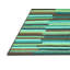 Tapis de couloir rayé en laine / polyester tissé à la machine 2 pi x 5 pi vert / brun / bleu