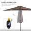 Parasol de balcon extérieur demi-rond 9 pi avec 5 baleines