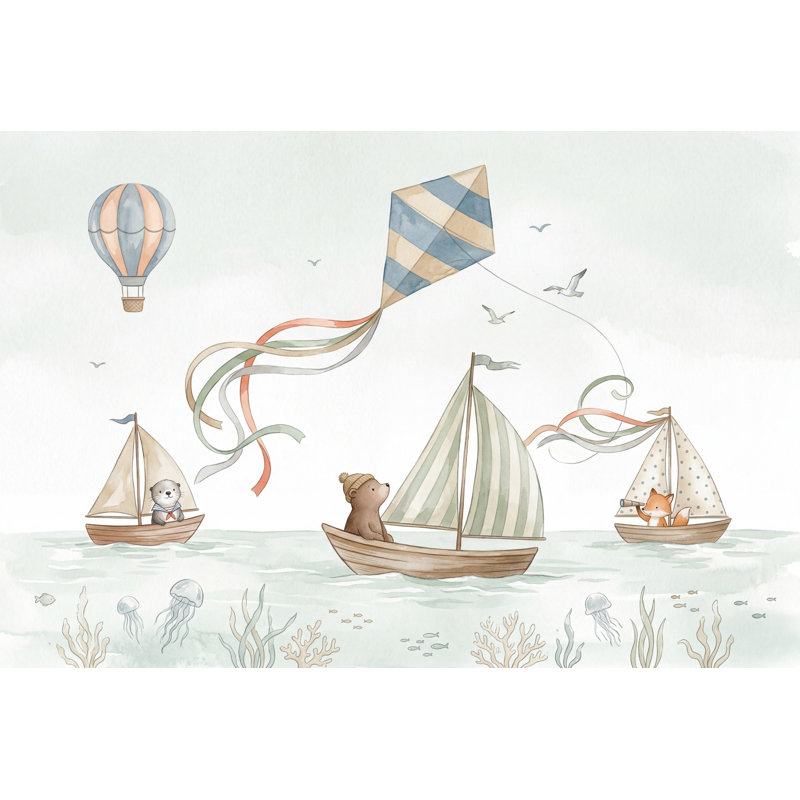 Papier peint montgolfière amovible, Non tissé, 200 po x 120 po