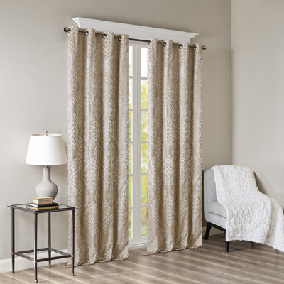 Rideau tricoté en jacquard damassé occultant avec œillets (seulement 1 panneau PC)