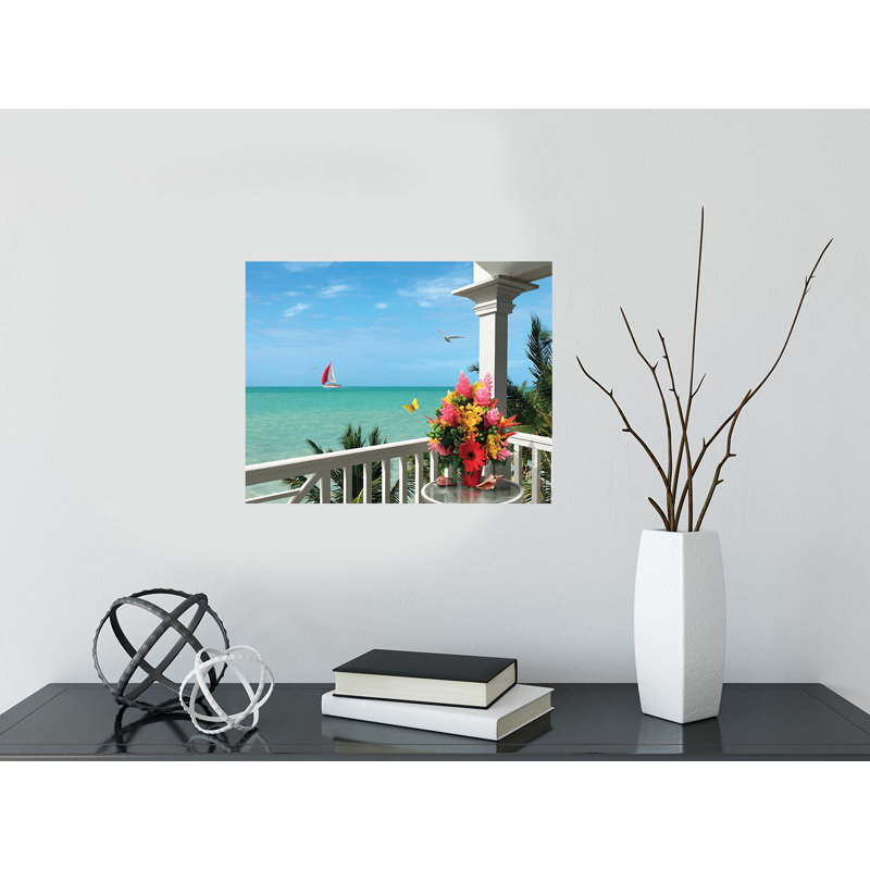 Balcon tropical par Alan Giana - reproduction de photo, H 12 po x l 16 po x P 1,5 po, Toile tendue, Pas de tapis