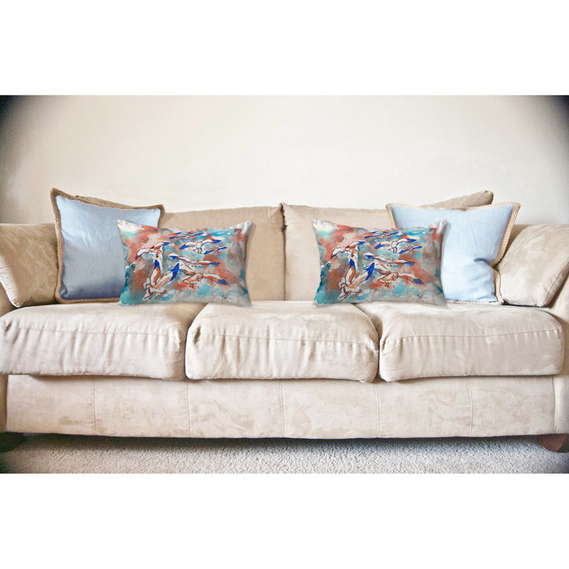  Housse et insert de coussin rectangulaire extérieur Gulls Flocking, 16 po x 20 po