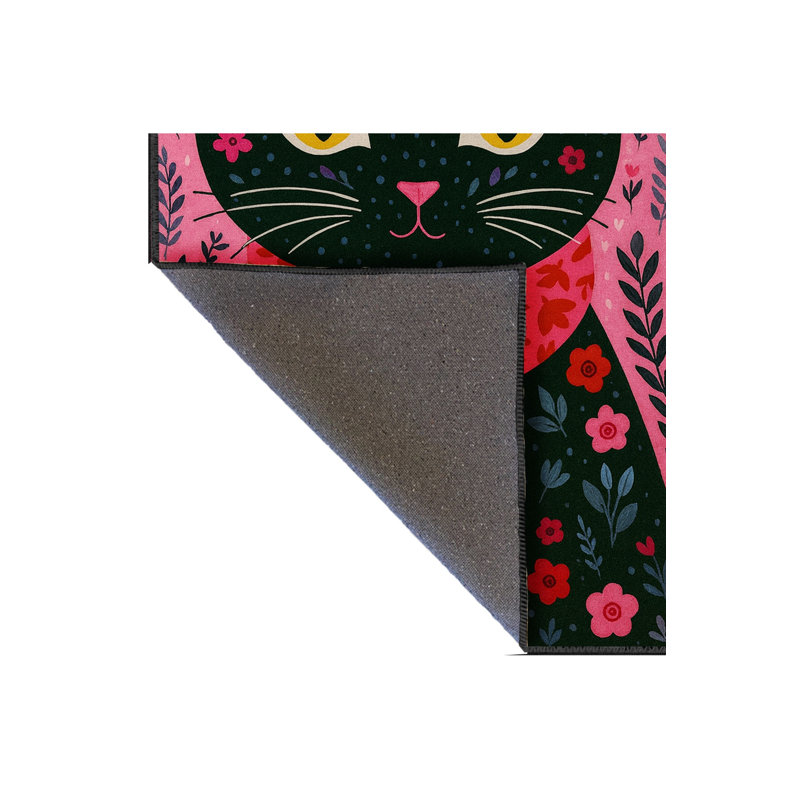 Tapis noir tissé à motif lavable Mosso, 4'11" x 9'10"