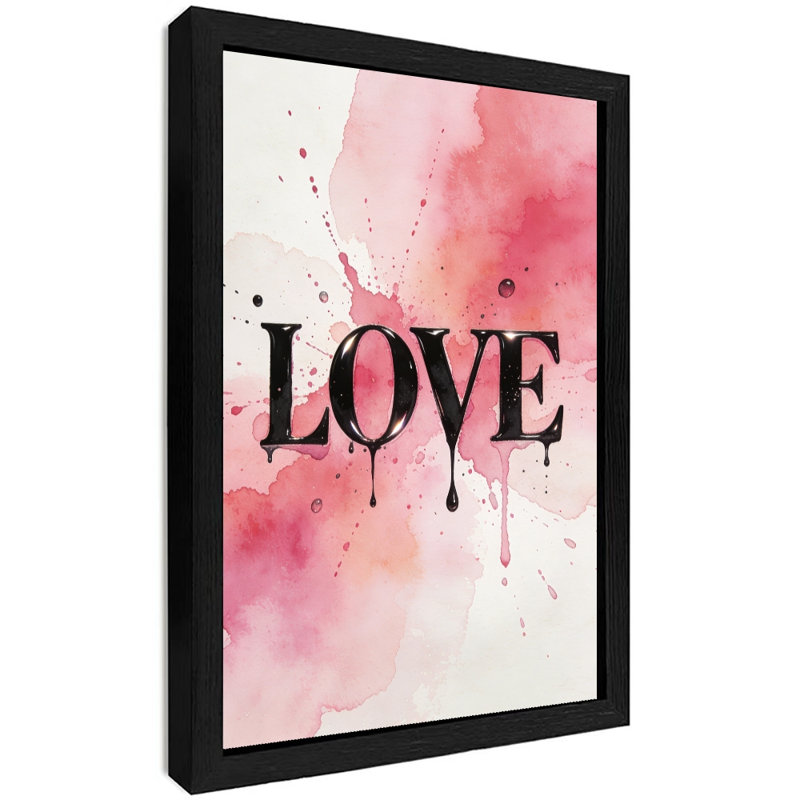 «Black», aquarelle encadrée «Love», impression sur toile, thème de la Saint-Valentin, impressions encadrées
