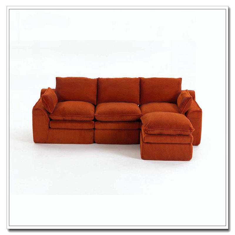 Canapé modulaire modulaire en forme de L Modern, Orange