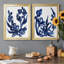 «Indigo Brush Blooms I», reproduction encadrée de qualité supérieure - prête à être accrochée-47904488-47904482