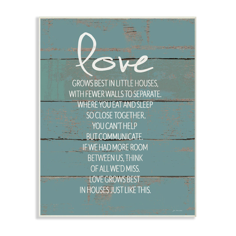 «Love Grows Best in Little House Distress Teal Shiplap», art mural, H 15 po x l 10 po x P 1,5 po, Plaque murale