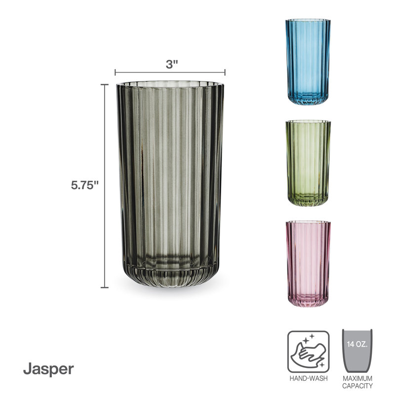 Mikasa Jasper High Ball Glass Set of 4, 14 Ounce