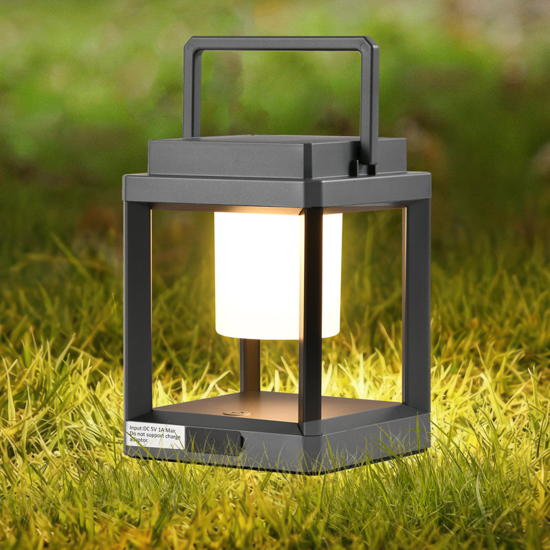 Ensemble de 1 lanterne solaire rechargeable USB à DEL pour l'extérieur, commande tactile étanche IP44 pour patio, Argent