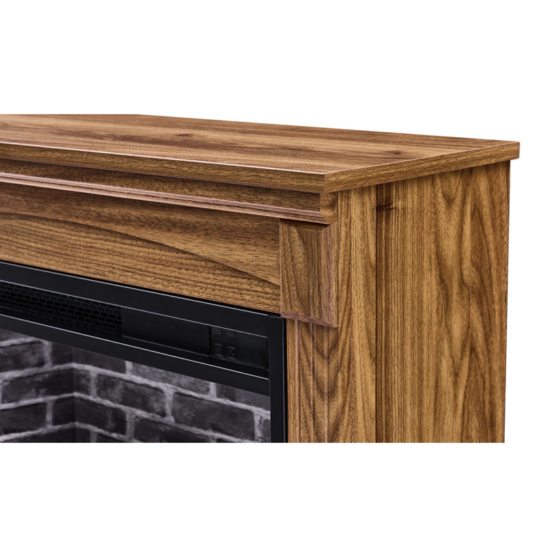Tv Media Entertainment W/ 28" Electric Fireplace - 1 To 9 Hours Timing Function, Realistic Flame, Easy Mobility Caster Wheels 64F 82F Temperature Range, Overheat Protection, Replaceable Heater
