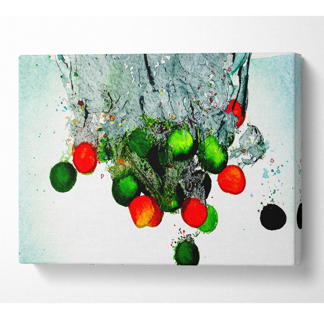 Water Splash Fruit - Kunstdrucke auf Leinwand