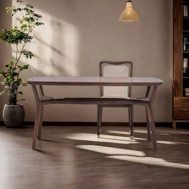 Table de salle à manger rectangulaire légère de luxe, Brun, H 29,92 po x L 55,12 po x l 31,50 po