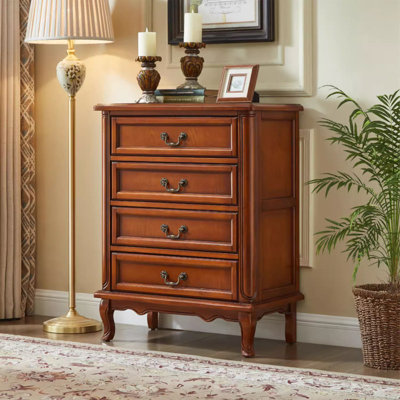 Deep Cherry Solid Wood Accent Cabinet