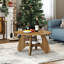 Table basse 31,5 "pour le salon, table d'appoint en bois à 2 niveaux avec rangement ouvert-1583453922