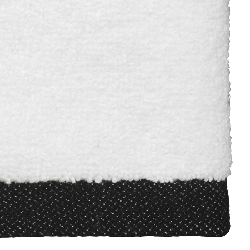 White/Black Monogram 2-Pack Hand Towel Set, F