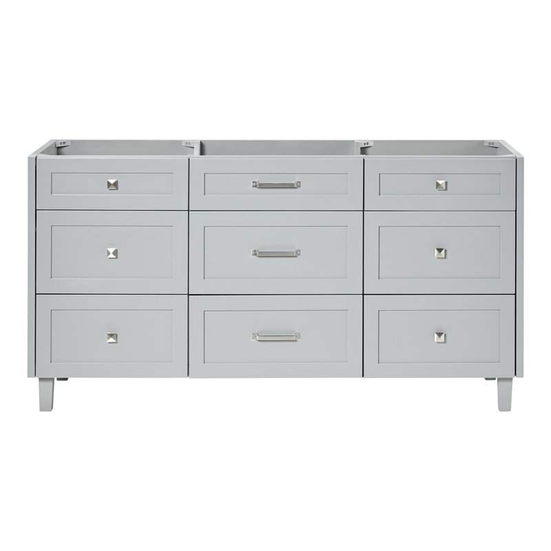 Ariel Monreau 66 Inch Single Sink Base Cabinet, Gray
