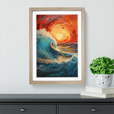 Wave Modern Expressionism - Framed Print