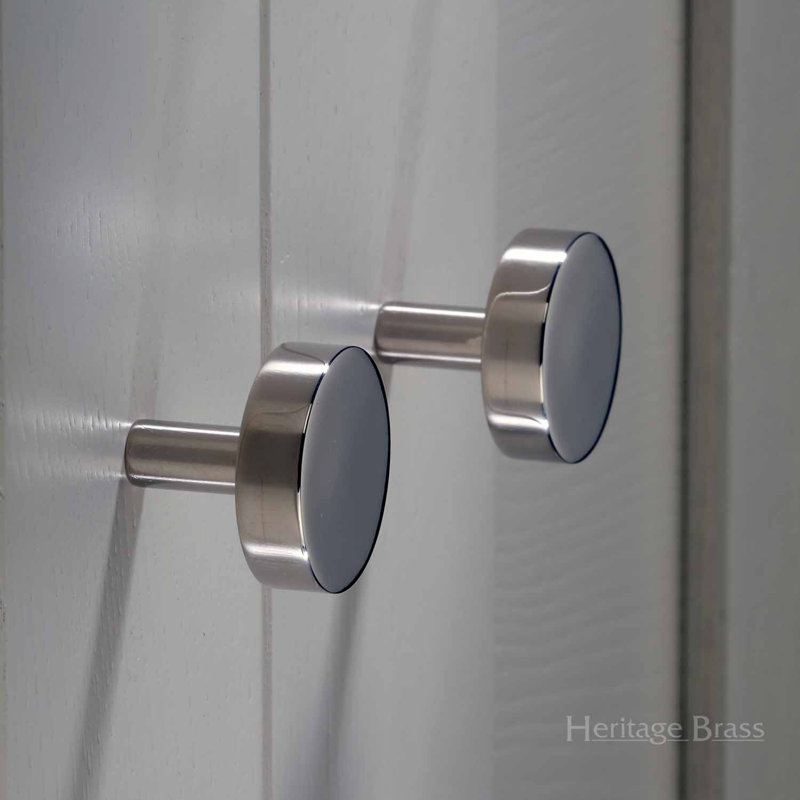 Heritage Brass Heritage Cabinet Knob Disc Design, Polished Nickel, 2.9cm H x 3.2cm W x 3.2cm D