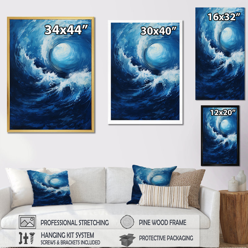«Tidal Twist Wave Vortex I», reproduction sur toile, H 40 po x l 30 po x P 1,5 po, Toile tendue