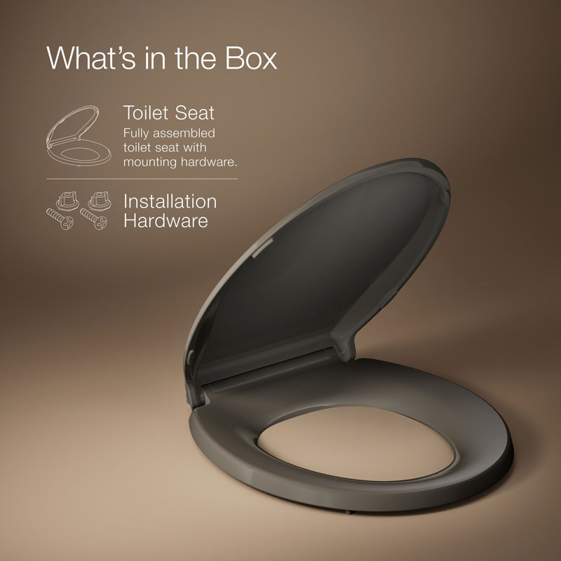 Cachet® Quiet-close™ Round-front Toilet Seat, Cashmere, Ready Latch