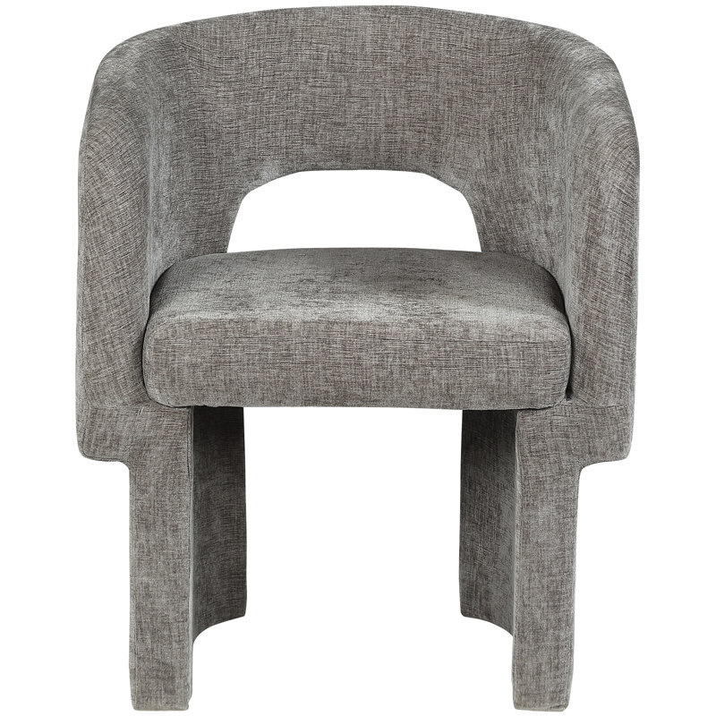 Chaise de salle à manger en tissu Emmet, Tissu gris chenille