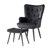 Tufted Wingback Chair and Ottoman-390166509