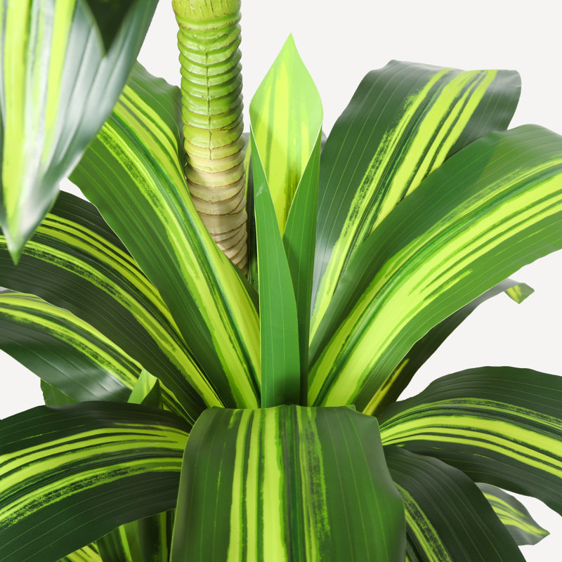 Arbre Dracaena artificiel 5 pi en pot pour décoration intérieure et extérieure, H 60 po x l 29 po