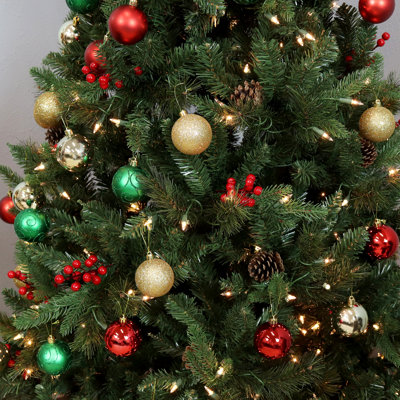 50pc Red/Green/Gold Plastic Christmas Ornament Balls