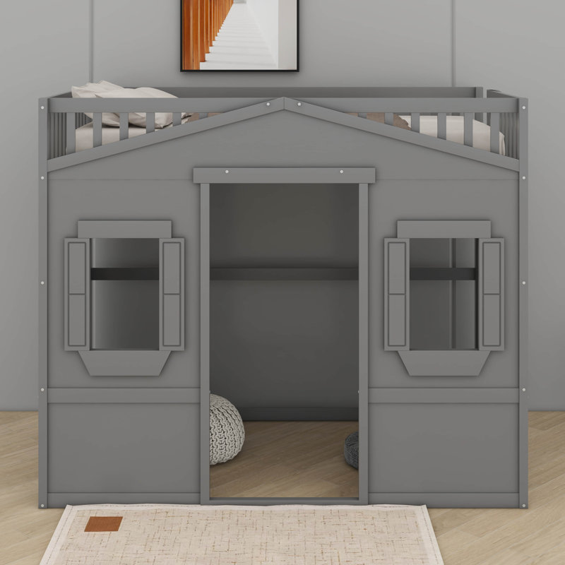 Lit mezzanine simple avec échelle, Gris