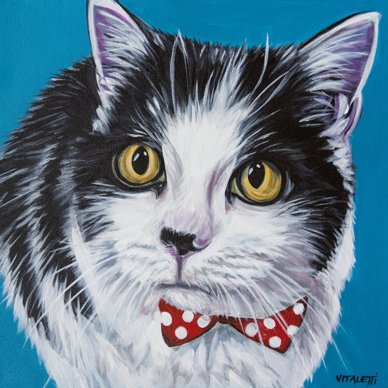 Classy Cat I by Carolee Vitaletti - Wrapped Canvas Painting, 30cm H x 30cm W