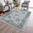 Machine Washable Indoor/Outdoor Xhevrie Teal Rug-1969013437