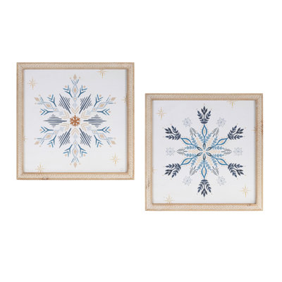 Flocon de neige encadré (ensemble de 2)
