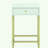White and brass 1-drawer side table
