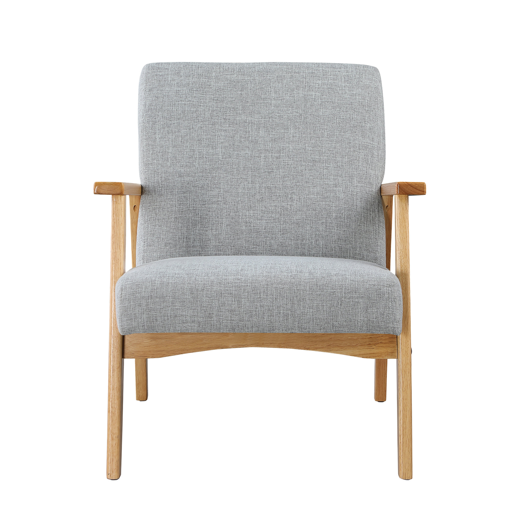 Hertford Upholstered Linen Blend Accent Chair with Wooden Legs and One Pillow Sand & Stable Fabric: Beige Linen Blend