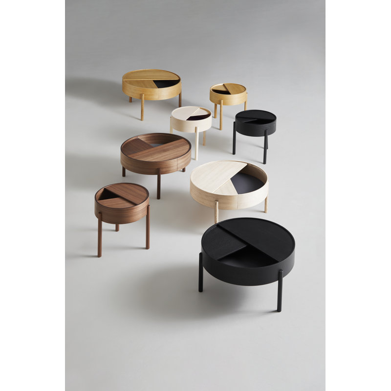 Arc Side Table, White Pigmented Lacquered Ash